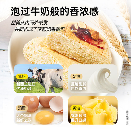 薄荷健康家 全麦欧包饱腹粗粮0反式脂肪营养代餐早餐面包食品 - 图1