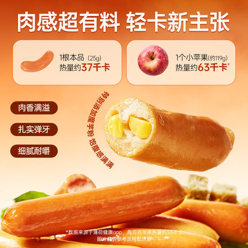 薄荷健康家低脂无淀粉级原味鸡胸肉肠鸡肉肠健身代餐即食零食食品 - 图1