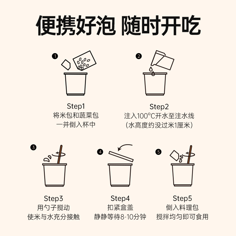 薄荷健康家干拌饭泡饭米饭冲泡杂粮饱腹食品方便控卡速食代餐6盒 - 图2