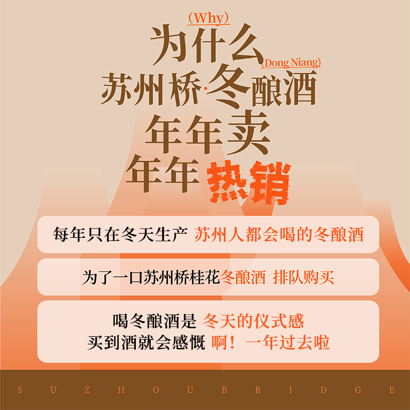 苏州桥0.5+6桂花冬酿酒750ml*2瓶苏州老字号米酒米酿醪糟