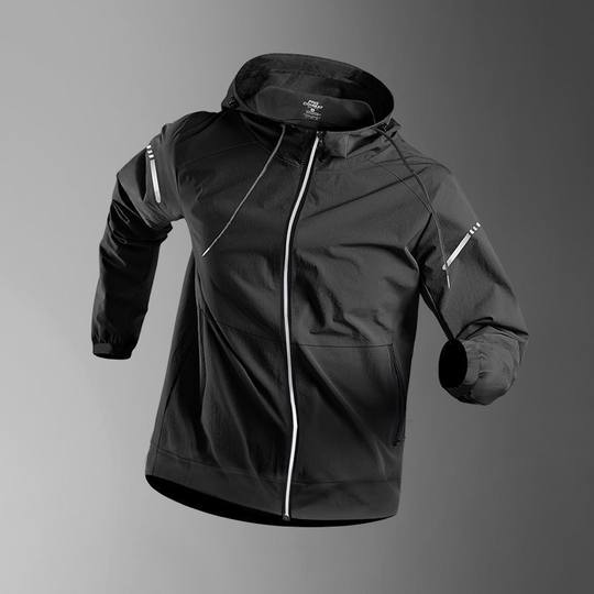 Trendige Marken-Sportrad-Windbreaker-Langarmjacke mit Kapuze für Herren