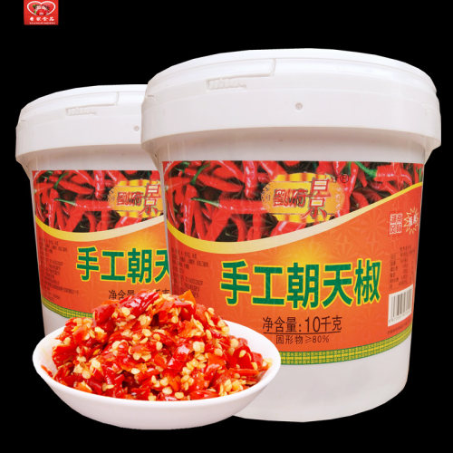 湖南特产剁辣椒朝天椒辣椒酱商用10kg桶装农家下饭菜剁椒鱼头调料 - 图0