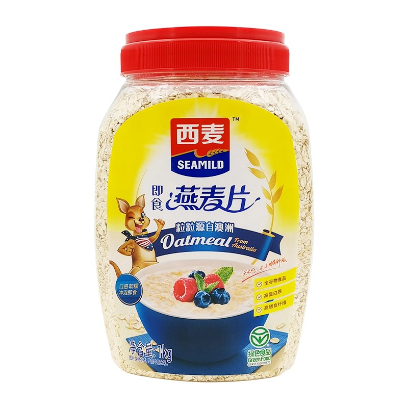 西麦纯麦片小麦胚芽燕麦高纤黑麦有机燕麦片免煮代餐饱腹无蔗糖 - 图1