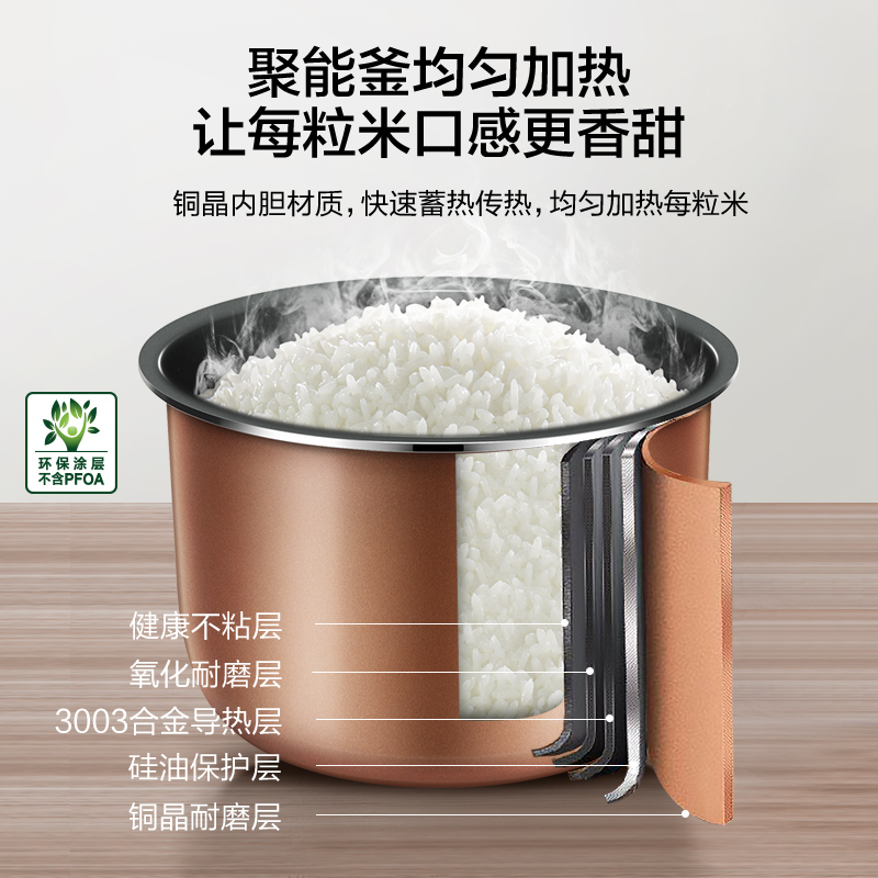 苏泊尔盛今启远专卖店苏泊尔电饭煲家用多功能智能4L升5电饭锅蒸米饭6大容量3