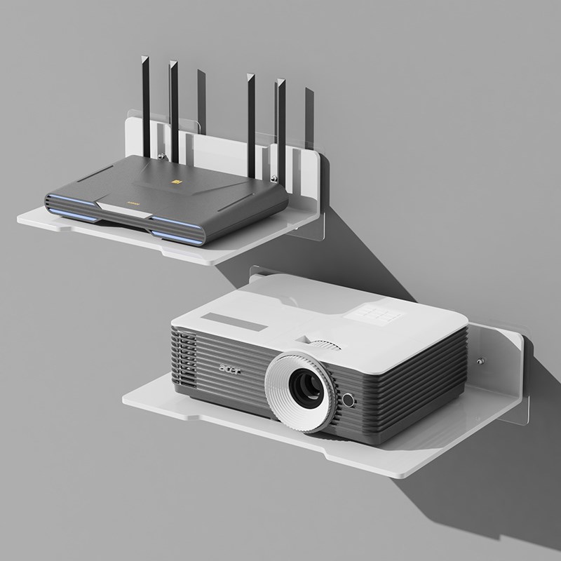免打孔投影仪支架上墙置物架壁挂路由器放置架电视机顶盒支撑架子 - 图3