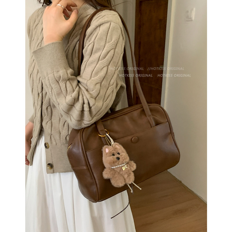 美拉德复古托特包包女2025新款秋冬单肩腋下包大容量通勤波士顿包,淘宝优惠券,粉丝福利购,淘宝优惠卷