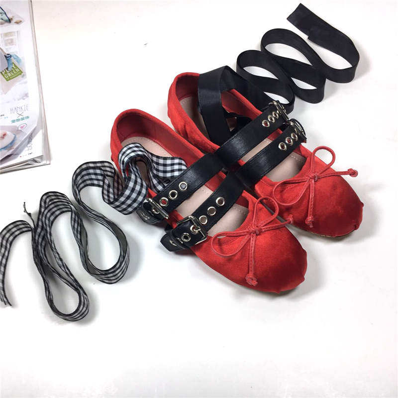 miu明星同款芭蕾舞复古交叉绑带圆头平底蝴蝶结内增高女鞋学生鞋,淘宝优惠券,粉丝福利购,淘宝优惠卷