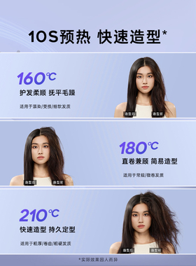 艾诗摩尔负离子无线直发梳便携两用蓬松持久直板自动卷夹棒送礼物