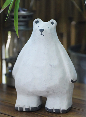 复古治愈大白熊桌面摆件