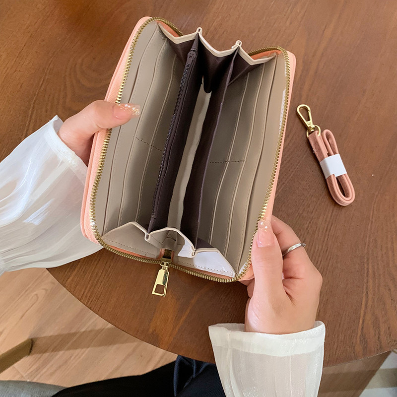 装手机的钱包女长款高级感2024新款日韩拉链皮夹简约大容量手拿包,淘宝优惠券,粉丝福利购,淘宝优惠卷