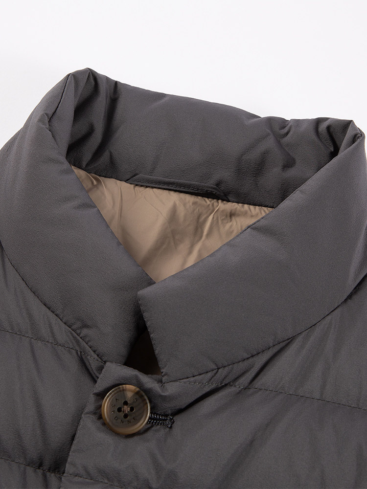 VSKONNE威斯康尼男羽绒马甲深灰色纽扣背心内搭白鹅绒马夹外套男,淘宝优惠券,粉丝福利购,淘宝优惠卷