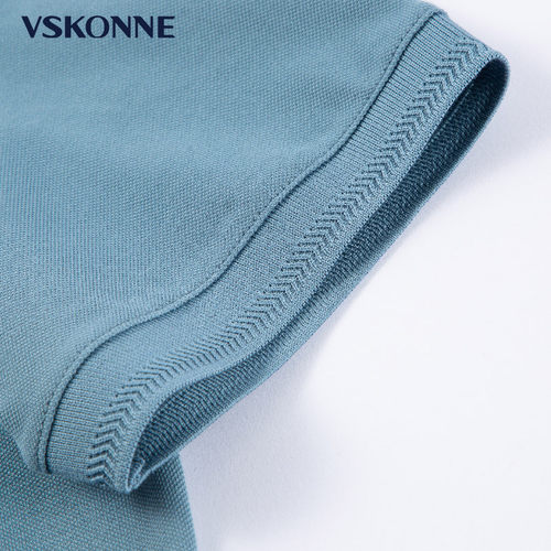 VSKONNE威斯康尼男短袖T恤POLO衫多色棉商务休闲三粒扣POLO衫 - 图2