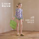 ຊຸດລອຍນ້ຳເດັກນ້ອຍ Little Naive's floral summer summer long-sleeved sun protection one-piece swimsuit girls high elastic swimsuit