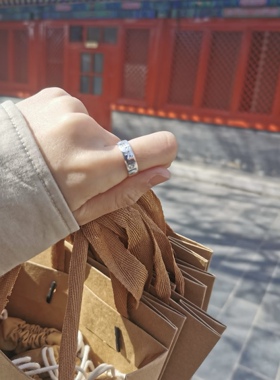 北京雍和门法物流通处足银戒指女复古指环送女友生日礼物情侣款