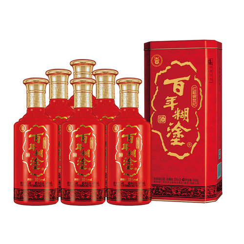 百年糊涂33度红瓶银世纪浓香型450ml*6瓶贵州高粱白酒整箱送礼装 - 图0