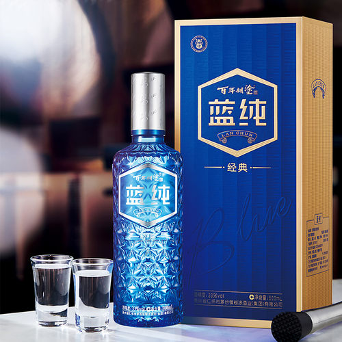 百年糊涂蓝纯经典33度500ml*4瓶贵州七粮酿造白酒礼盒装高端送礼 - 图1