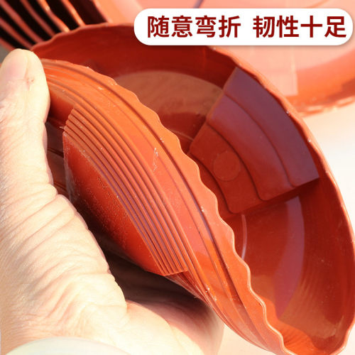 环保树脂加厚花托蓄水透气花边托盘园艺绿植塑料花盆垫脚移动托盘 - 图2