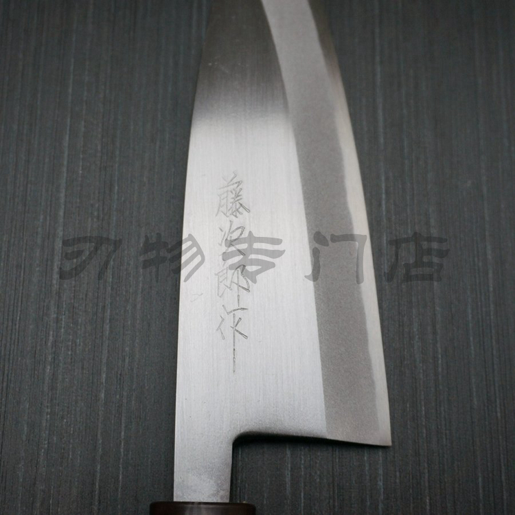日本进口Tojiro藤次郎白纸钢出刃/鱼头刀菜刀厨刀安莱钢贴钢手工高清大图