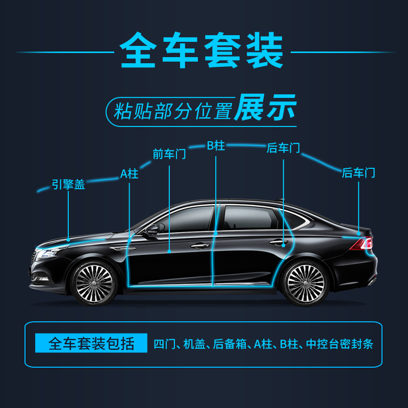 本田7代8代9.5代九代十代雅阁专用汽车密封条全车门隔音防尘改装-图2