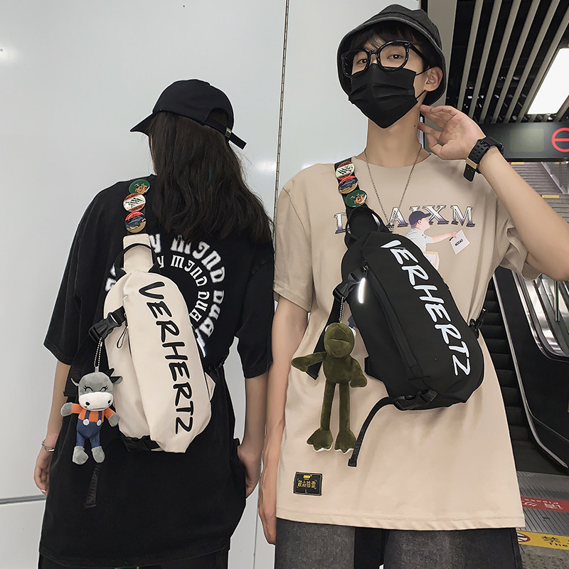 胸包男士ins潮牌日系单肩斜挎包 jslooo男士包袋