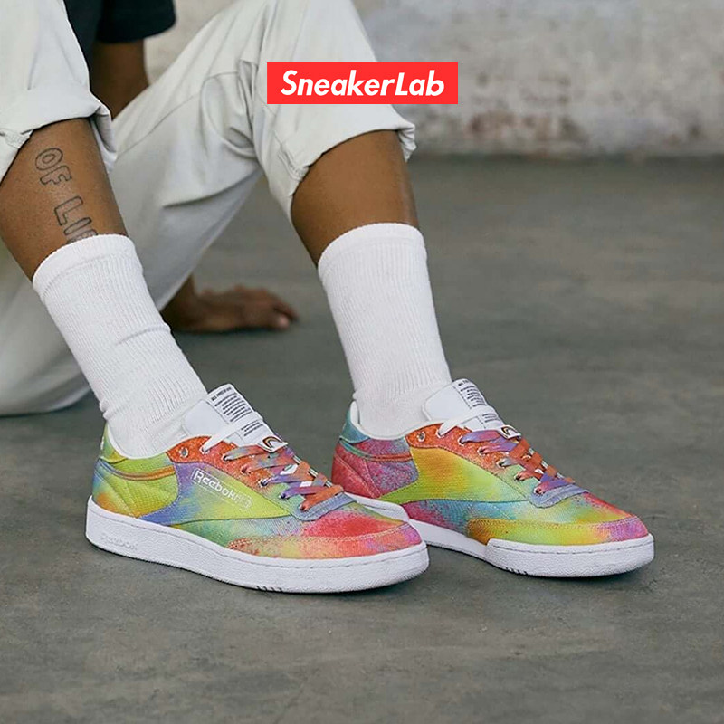 锐步reebok club c85彩色扎染板鞋 搜货运动板鞋/休闲鞋