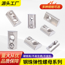 Aluminum Profile Accessories Elastic Nut Steel Ball Nut T Type Screw T Nut Slider Nut each series of accessories