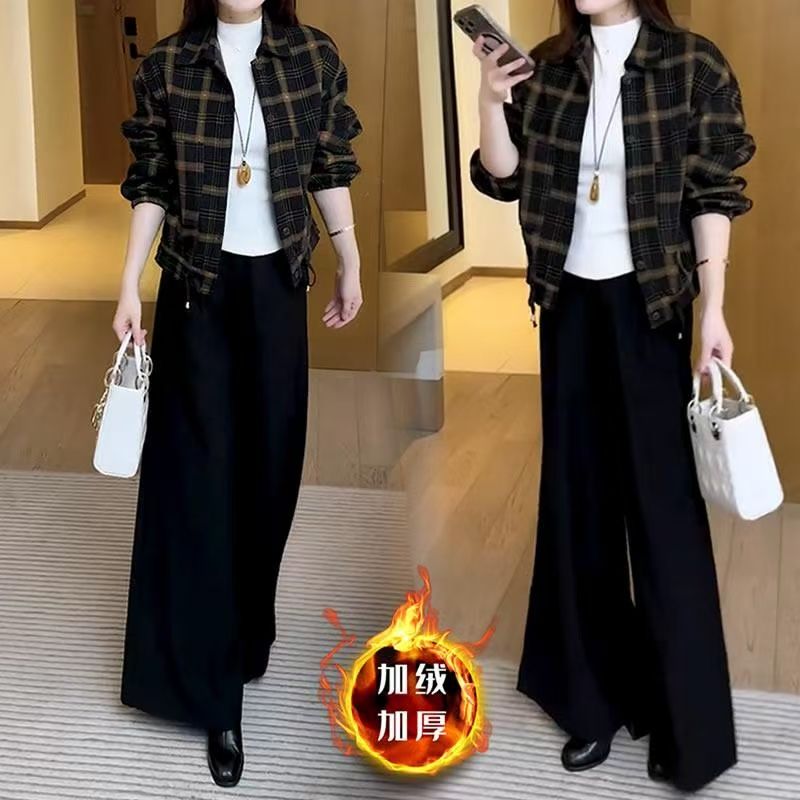 Spring and Autumn 2026 New Fashionable Women's Clothing This Year Fashionable and Versatile Autumn Clothes Short Beautiful Tops Plaid Jackets