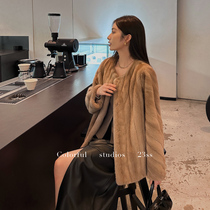 COLORFUL craftsmanship regressive small ferrets full mink leather big coat woman whole mink round neckline with mink fur coat