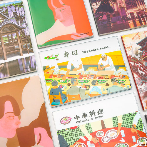 日本kokuyo国誉插画师系列胶套笔记本本子简约可爱少女抄记事本清新动画卡通设计笔记本学生用软皮PVC学生用 - 图3