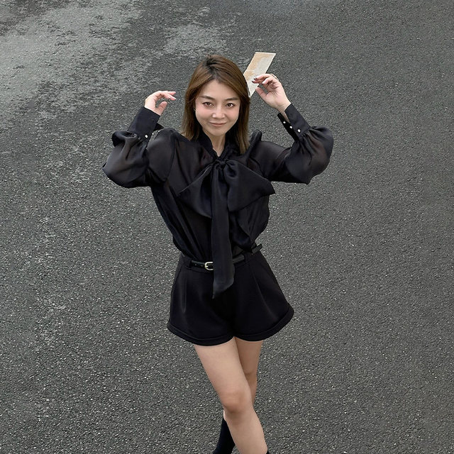 LEDIMWANG strappy bow shirt