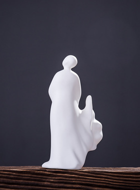 中式创意无相僧人物陶瓷工艺品禅意摆件中国风客厅办公室家居摆设