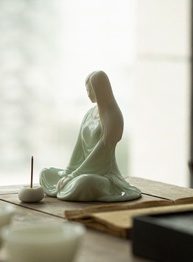 德化白瓷陶瓷线香插香座禅意茶道