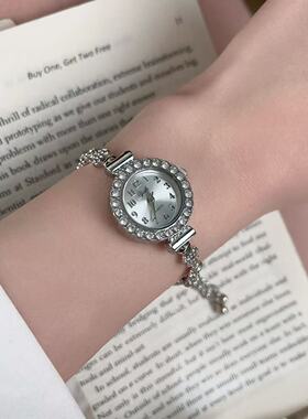 满钻抽拉绳可调节手链表女轻奢