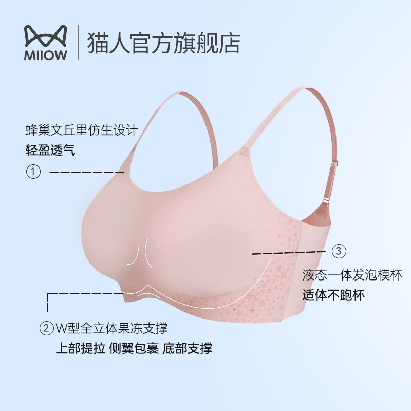 杨颖baby猫人女小胸聚拢透气文胸 猫人服饰文胸