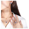 Simulated blue spindle pendant ring and earrings three-piece set