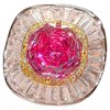 Rose cut pitaya color pendant ring and earring set