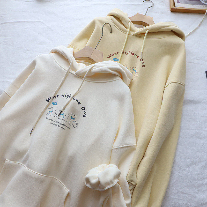 2026冬季新款韩版卡通印花加绒加厚休闲百搭连帽卫衣女,淘宝优惠券,粉丝福利购,淘宝优惠卷