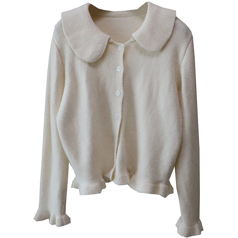 2026秋季新韩版甜美减龄娃娃领显瘦百搭开衫毛衣外套女,淘宝优惠券,粉丝福利购,淘宝优惠卷