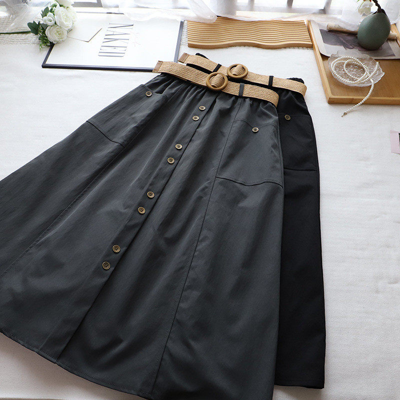 2026秋季新韩版松紧高腰半身裙女休闲腰带显瘦a字长裙,淘宝优惠券,粉丝福利购,淘宝优惠卷