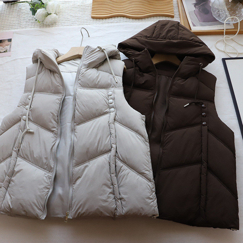 2026秋冬新款韩版宽松休闲百搭连帽棉衣马甲坎肩外套女,淘宝优惠券,粉丝福利购,淘宝优惠卷