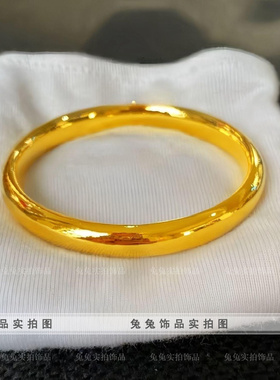 钛钢亮面泥鳅背平安无事宽面手镯