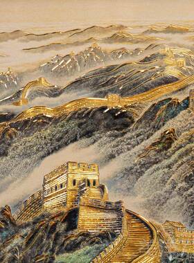 高档铜头雕画摆台《万里城餐厅书房现代禅意中式玄长关》客厅床柜