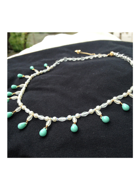 古风薄荷绿额饰软璎珞