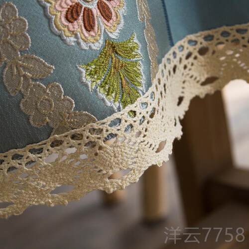 高档圆形艺桌布布餐桌椭布新中式带高端自桌旗家用折叠桌子椭圆茶 - 图2