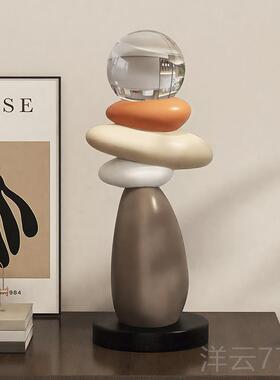 高档时运转摆件级艺感小众办高公室招财客厅玄关电视柜酒柜术来装