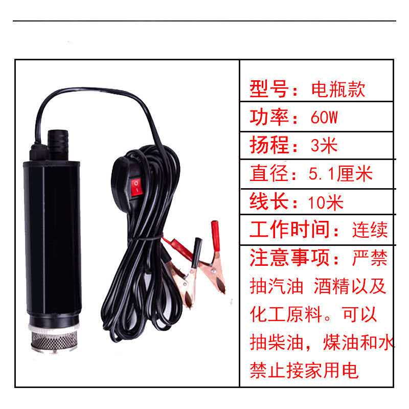 电动抽油泵柴油12v24伏通用加油枪全自动小型静音车载自吸油抽子