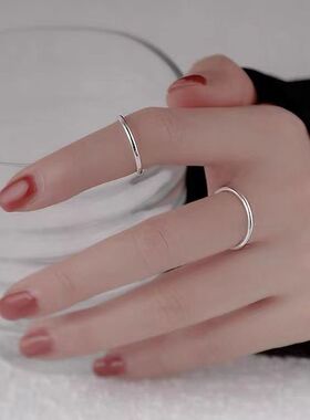 钛钢戒指 尾戒中闭口戒素圈情侣对戒细简约礼物圆形戒指圆