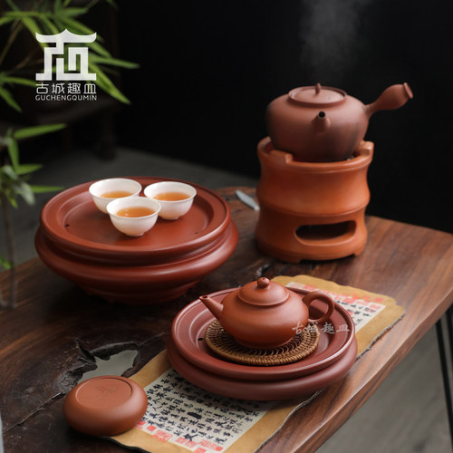 林卫东水平壶潮州手拉壶鸡蛋黄朱泥全手工泡茶壶紫砂乌龙薄胎小品 - 图3