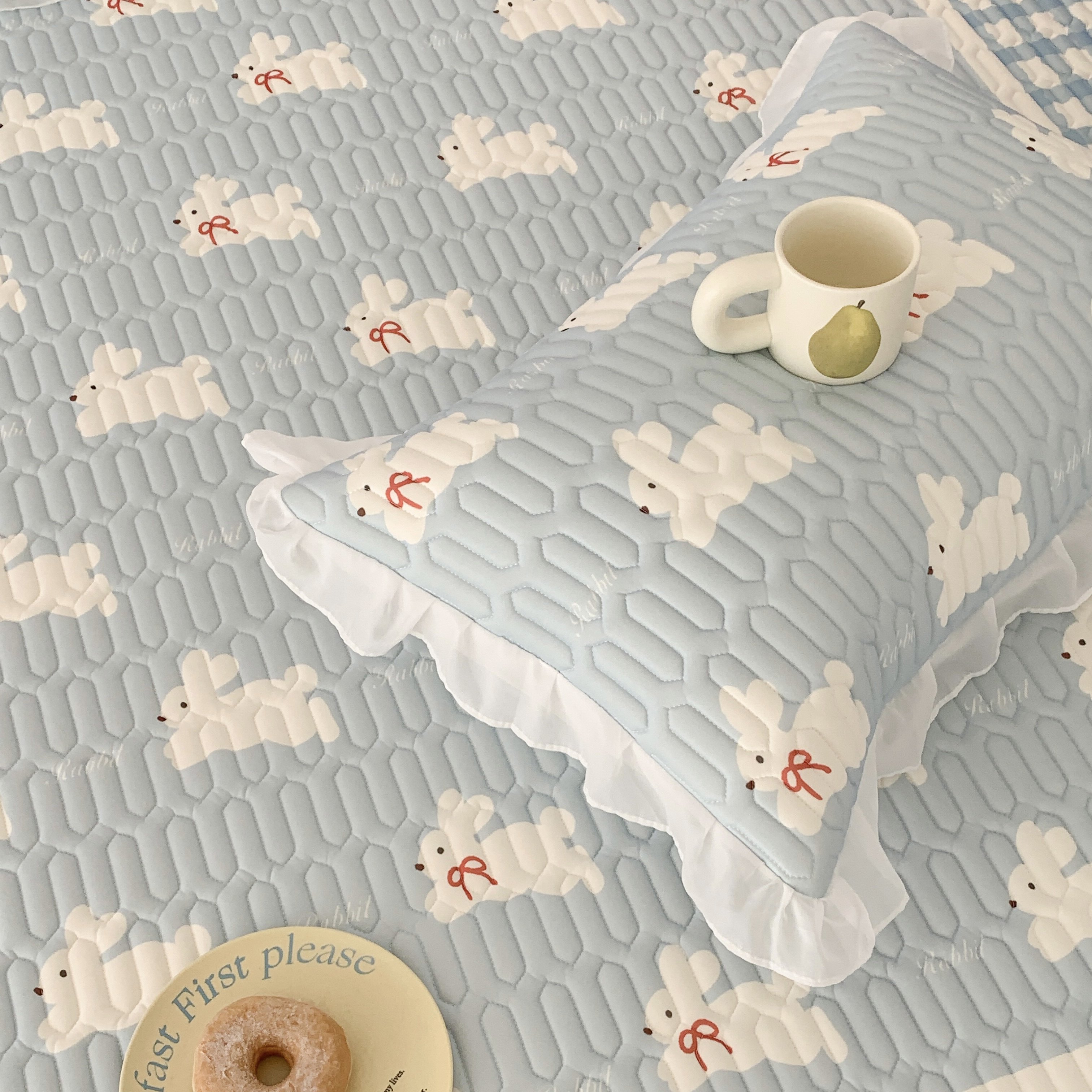 ins床裙款乳胶凉席亲肤加厚母婴级三件套冰丝席可机洗空调席软席,淘宝优惠券,粉丝福利购,淘宝优惠卷