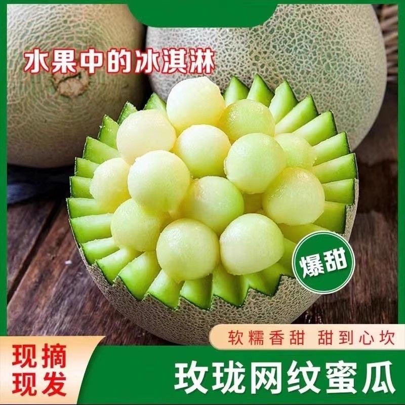 山东网纹蜜瓜新鲜冰淇淋哈密瓜当季新鲜水果甜瓜整箱玫珑静冈蜜瓜,淘宝优惠券,粉丝福利购,淘宝优惠卷